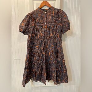 Floral Ruched Button-Up Dress Size S